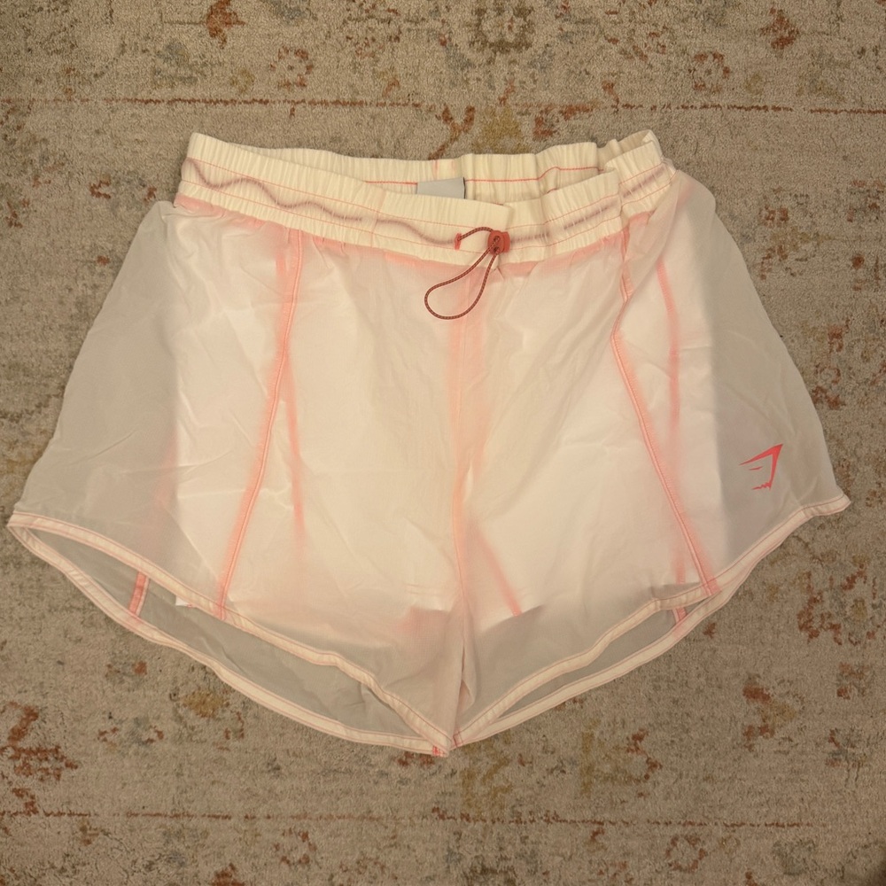 Gymshark white and Pink Athletic Shorts